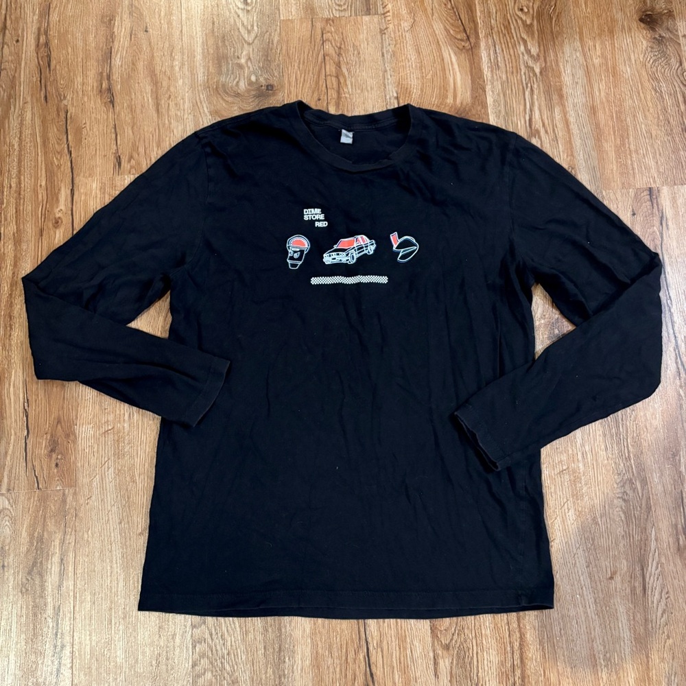 Black Graphic Long Sleeve Tee